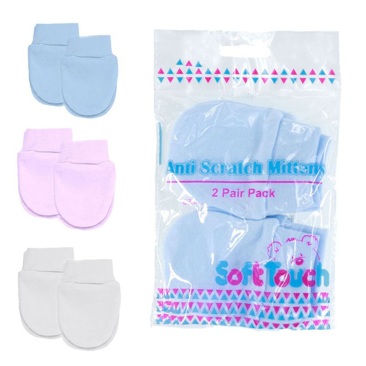 Picture of P110COLL-B/W:-0502-   WHITE 2 PACK ANTI-SCRATCH MITTENS